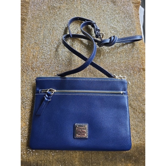 Dooney & Bourke Marine Blue Leather Patsy Slim Shoulder Crossbody - Picture 4 of 8